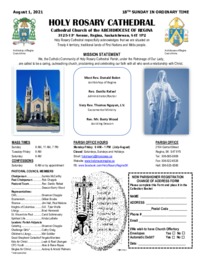 Holy Rosary Bulletin 08-01-2021