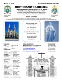 Holy Rosary Bulletin 8-16-2020