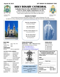 Holy Rosary Bulletin 8-18-2019