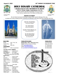 Holy Rosary Bulletin 8-02-2020