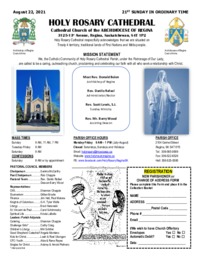 Holy Rosary Bulletin 08-22-2021
