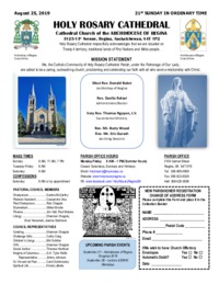 Holy Rosary Bulletin 8-25-2019
