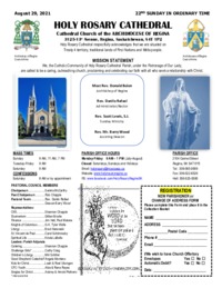 Holy Rosary Bulletin 08-29-2021