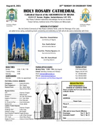 Holy Rosary Bulletin 08-08-2021