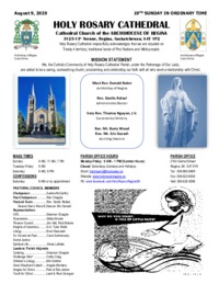 Holy Rosary Bulletin 8-9-2020