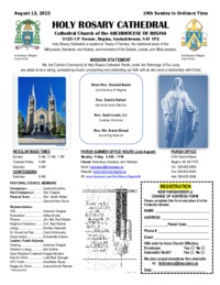 Holy Rosary Bulletin 2023-08-13