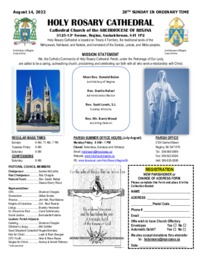 Holy Rosary Bulletin 08-14-2022