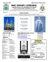 Holy Rosary Bulletin 2023-08-20