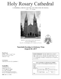 Holy Rosary Cathedral Bulletin 2017-08-20