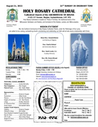 Holy Rosary Bulletin 08-21-22