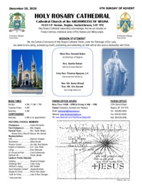 Holy Rosary Bulletin 12-20-2020