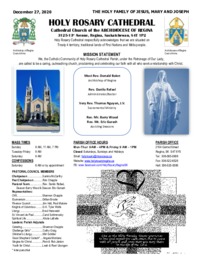 Holy Rosary Bulletin 12-27-2020