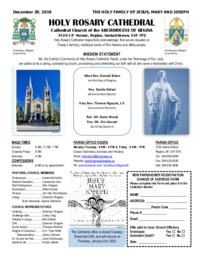 Holy Rosary Bulletin 12-29-2019