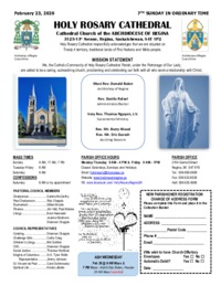 Holy Rosary Bulletin 2-23-2020