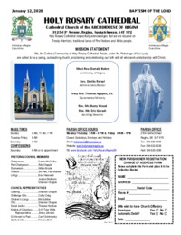 Holy Rosary Bulletin 1-12-2020