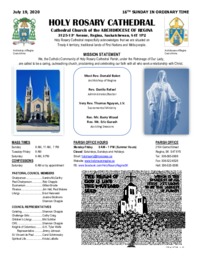 Holy Rosary Bulletin 7-19-2020
