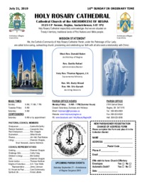 Holy Rosary Bulletin 7-21-2019