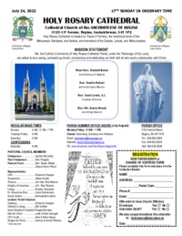 Holy Rosary Bulletin 07-24-2022