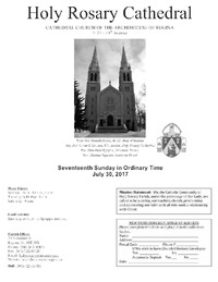 Holy Rosary Cathedral Bulletin 2017-07-30