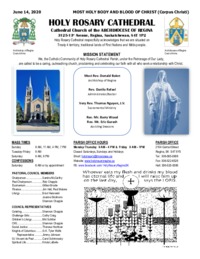Holy Rosary Bulletin 6-14-2020