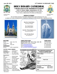 Holy Rosary Bulletin 06-20-2021
