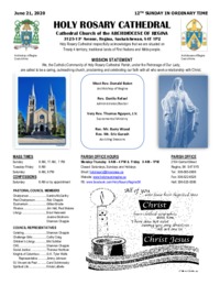 Holy Rosary Bulletin 6-21-2020
