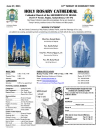 Holy Rosary Bulletin 06-27-2021