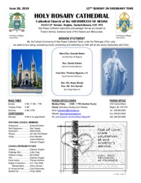 Holy Rosary Bulletin 6-28-2020