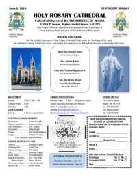 Holy Rosary Bulletin 6-9-2019