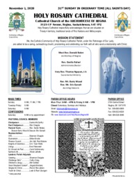 Holy Rosary Bulletin 11-01-2020