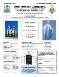 Holy Rosary Bulletin 11-10-2019