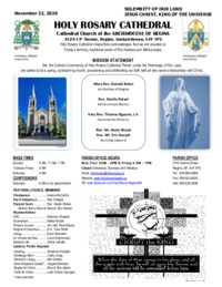 Holy Rosary Bulletin 11-22-2020