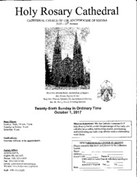 Holy Rosary Cathedral Bulletin 2017-10-01