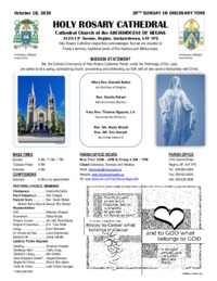 Holy Rosary Bulletin 10-18-2020