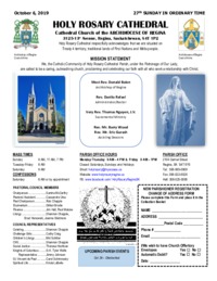 Holy Rosary Bulletin 10-6-2019