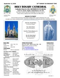 Holy Rosary Bulletin 9-13-2020