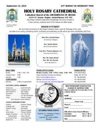 Holy Rosary Bulletin 9-15-2019