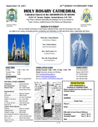 Holy Rosary Bulletin 09-19-2021