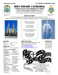Holy Rosary Bulletin 9-20-2020