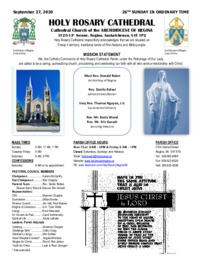 Holy Rosary Bulletin 9-27-2020