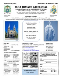 Holy Rosary Bulletin 9-29-2019