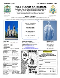 Holy Rosary Bulletin 09-05-2021
