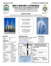 Holy Rosary Bulletin 9-8-2019
