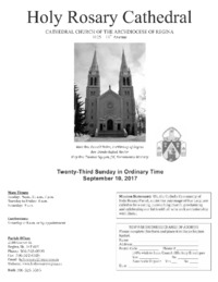 Holy Rosary Cathedral Bulletin 2017-09-10