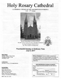 Holy Rosary Cathedral Bulletin 2017-07-09