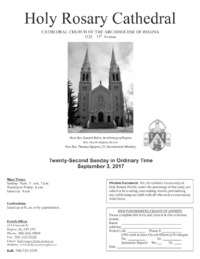 Holy Rosary Cathedral Bulletin 2017-09-03